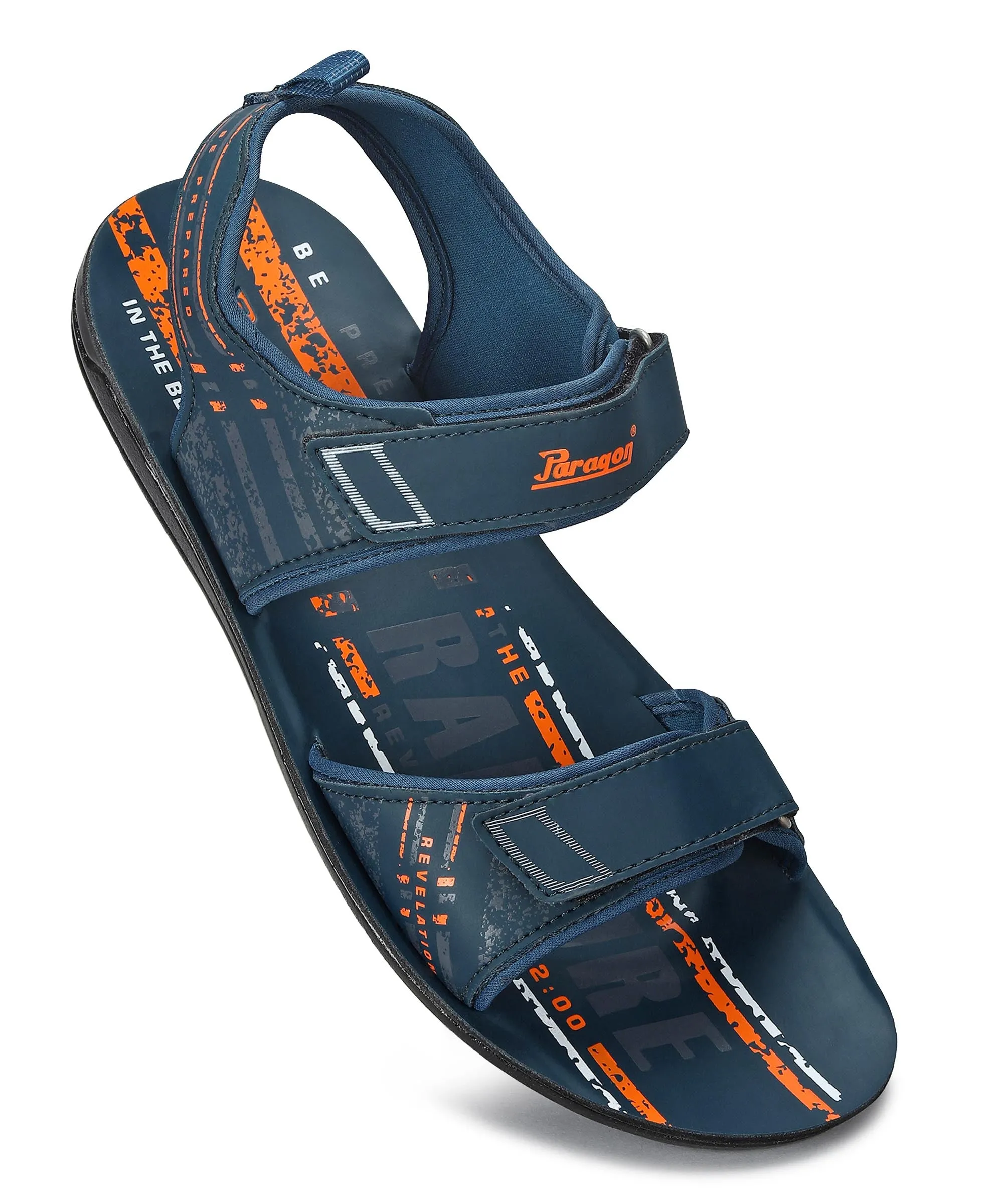 Paragon Men's Stylish Lightweight & Durable Blue Velcro Dailywear Sandals