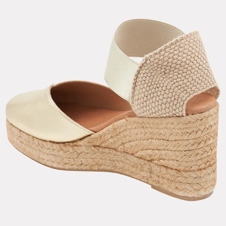 Pedra Leather Espadrille Wedge