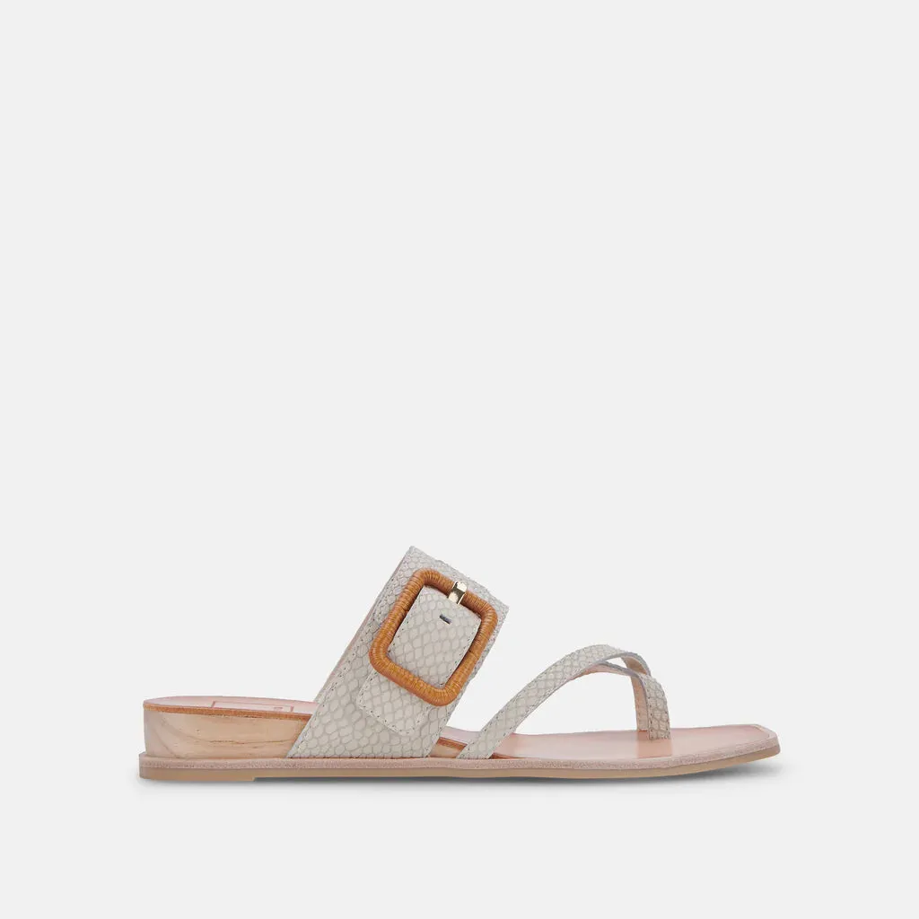 Perris Ivory Embossed Sandals