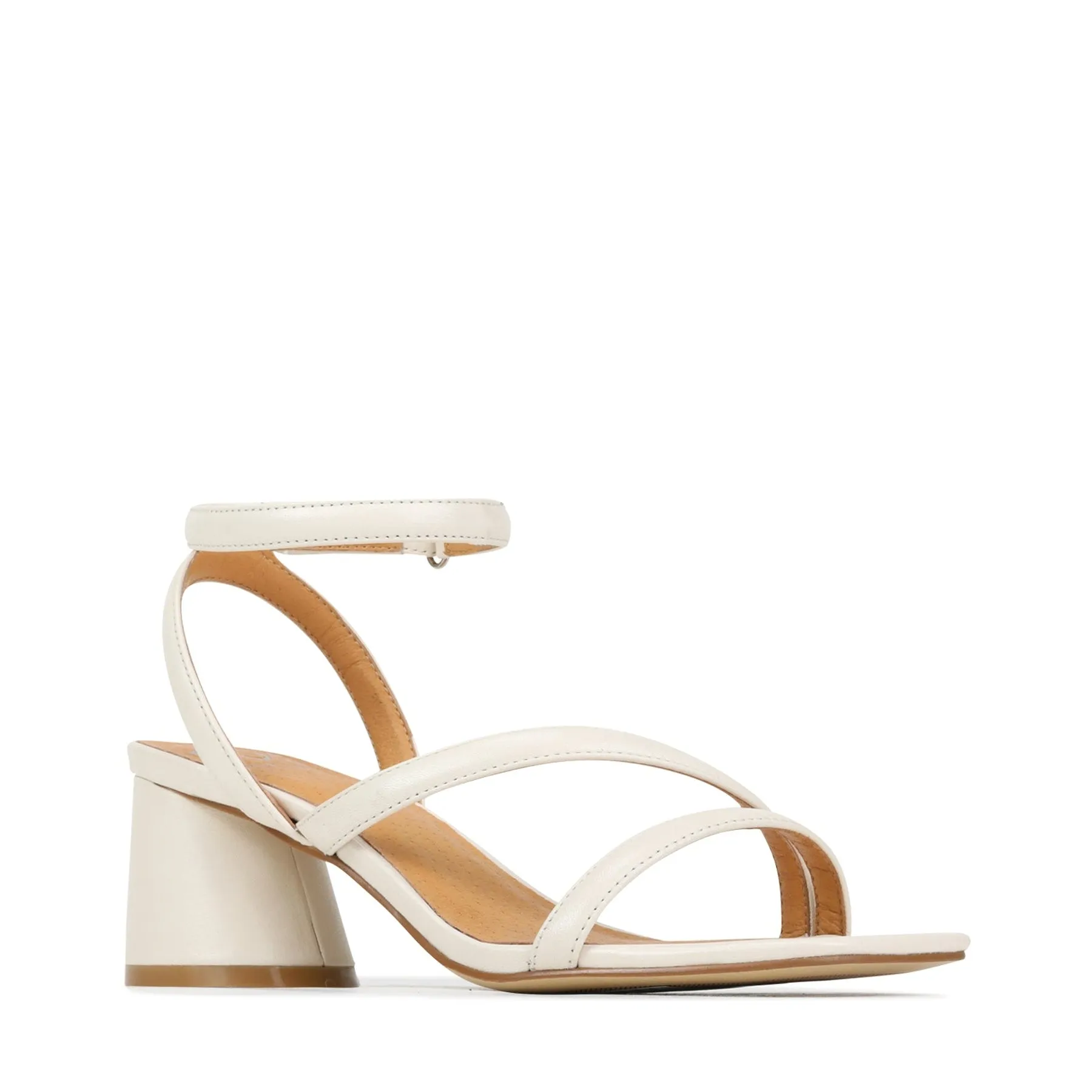 PETRICIA LEATHER BLOCK HEEL SANDALS