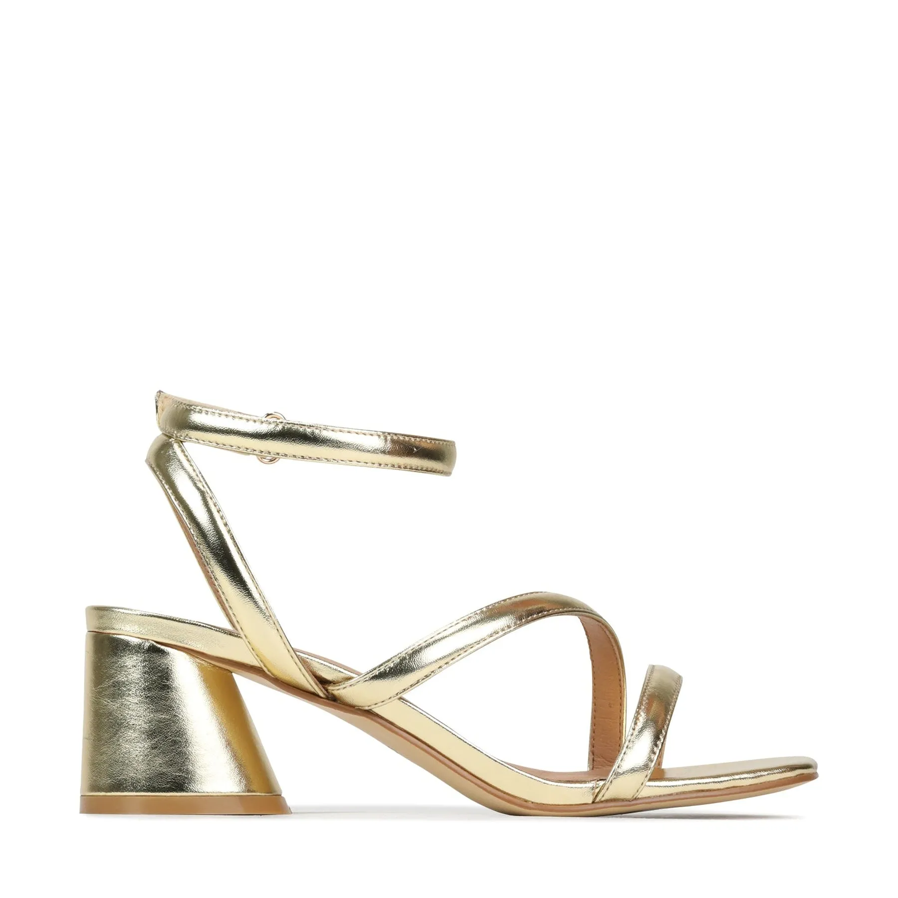 PETRICIA LEATHER BLOCK HEEL SANDALS