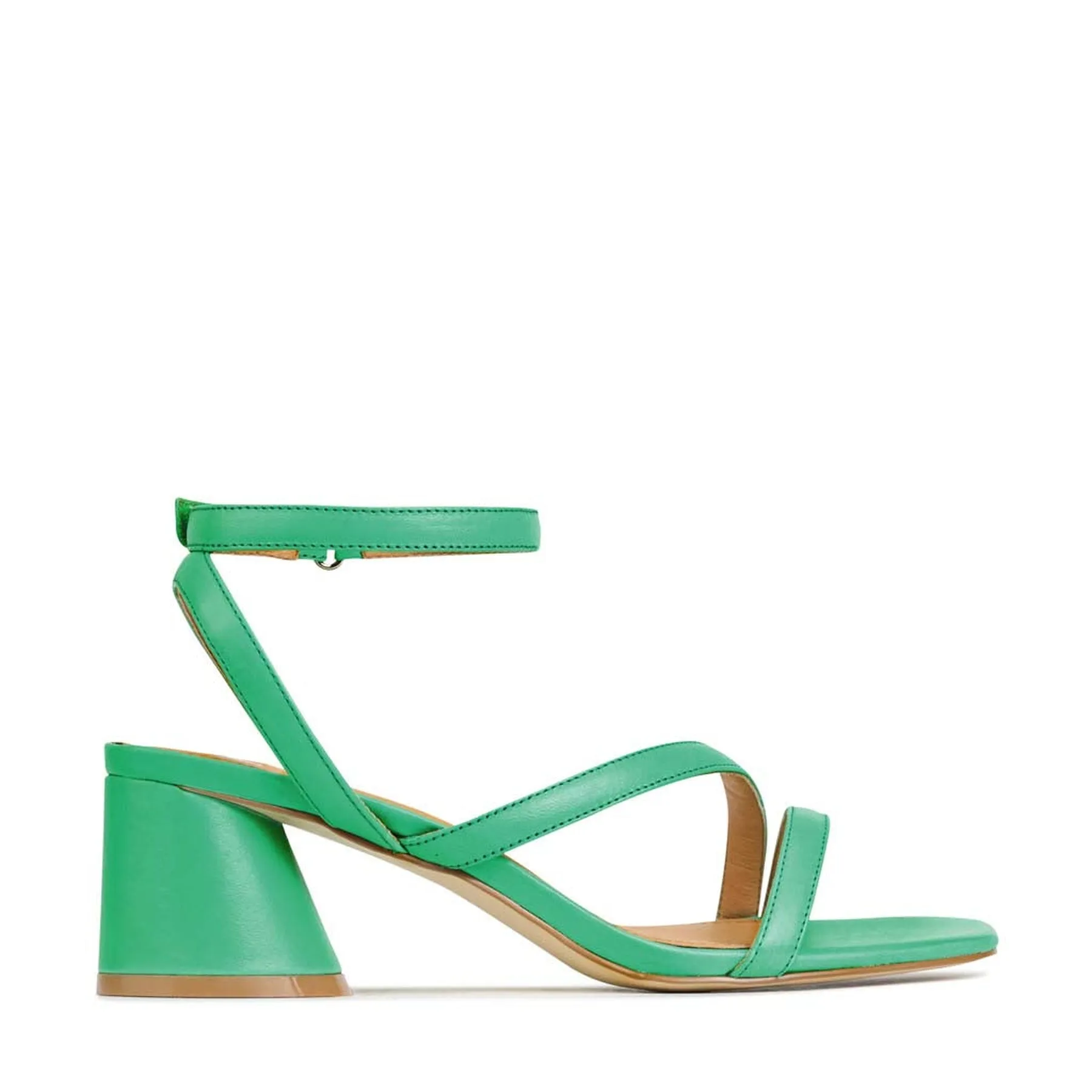 PETRICIA LEATHER BLOCK HEEL SANDALS