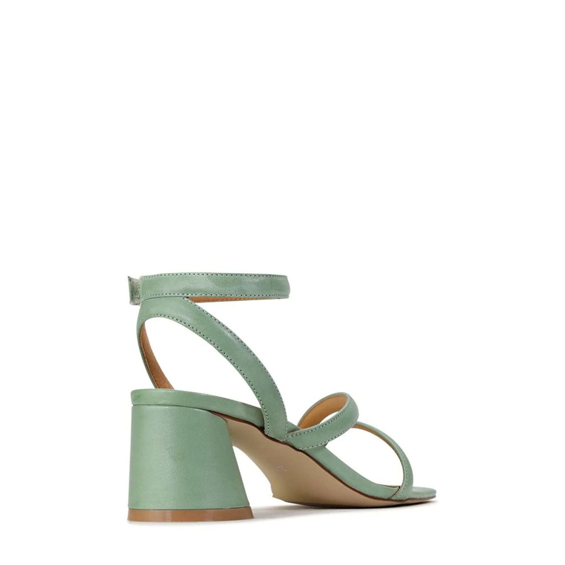 PETRICIA LEATHER BLOCK HEEL SANDALS