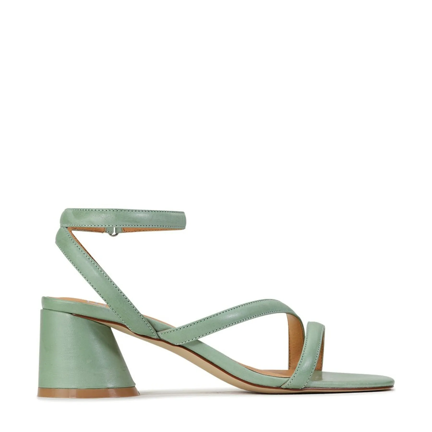 PETRICIA LEATHER BLOCK HEEL SANDALS