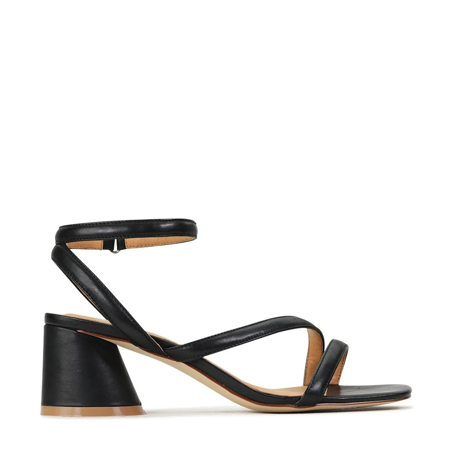 PETRICIA LEATHER BLOCK HEEL SANDALS