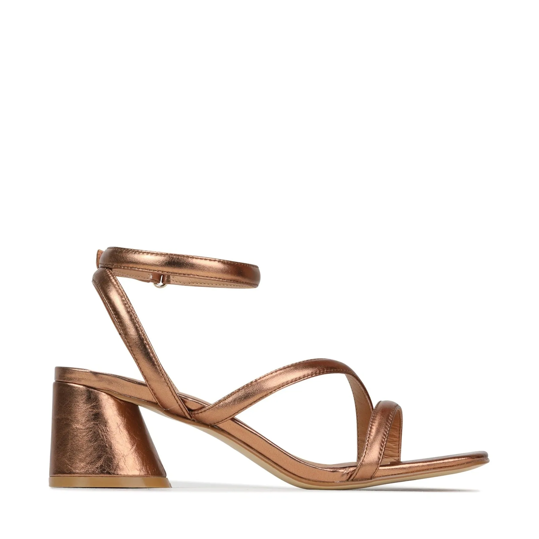 PETRICIA LEATHER BLOCK HEEL SANDALS