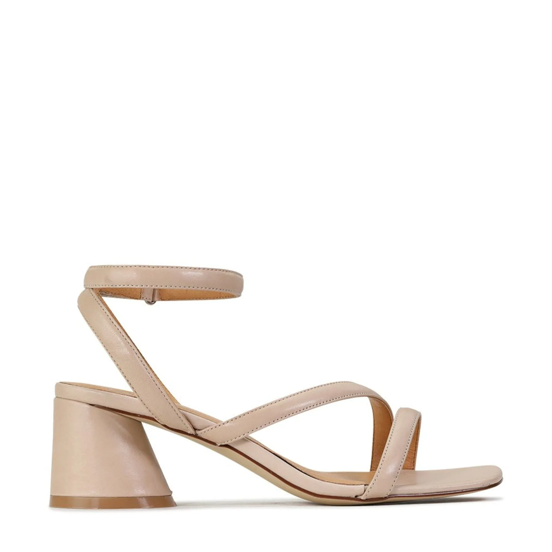 PETRICIA LEATHER BLOCK HEEL SANDALS