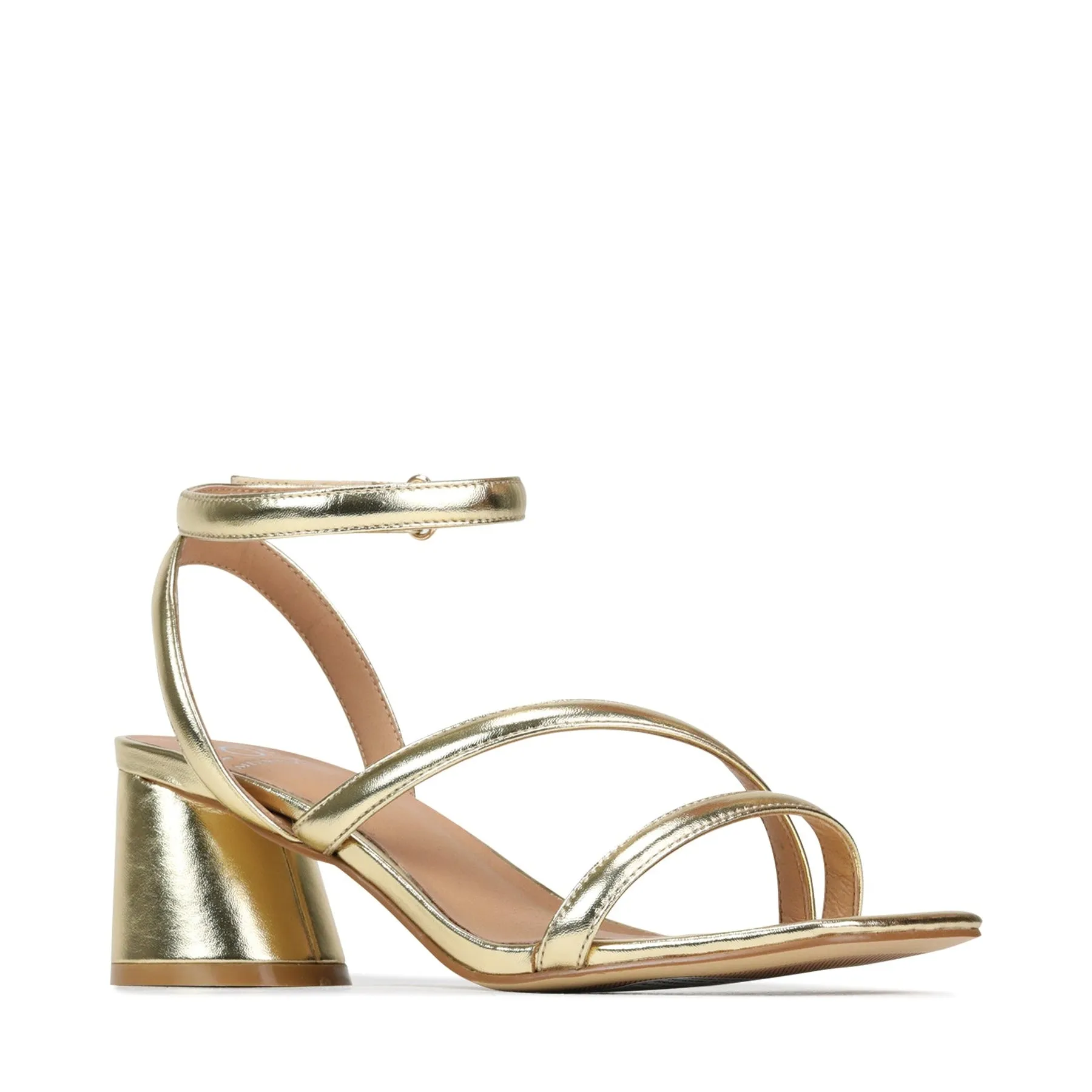 PETRICIA LEATHER BLOCK HEEL SANDALS