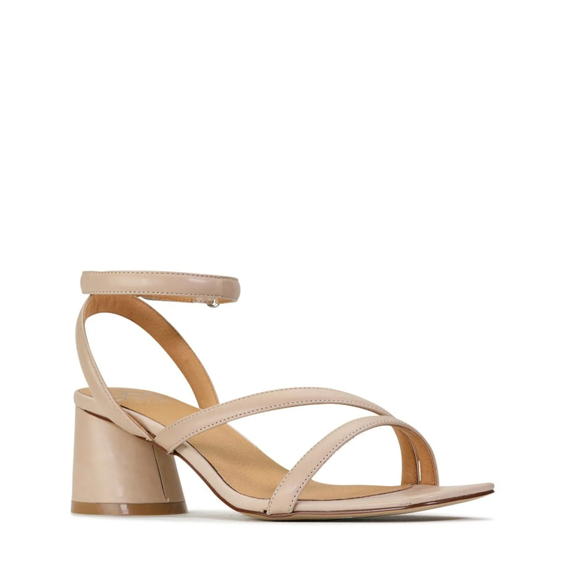 PETRICIA LEATHER BLOCK HEEL SANDALS