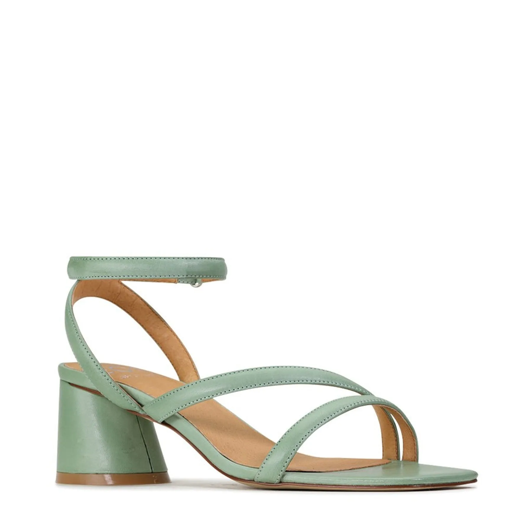 PETRICIA LEATHER BLOCK HEEL SANDALS