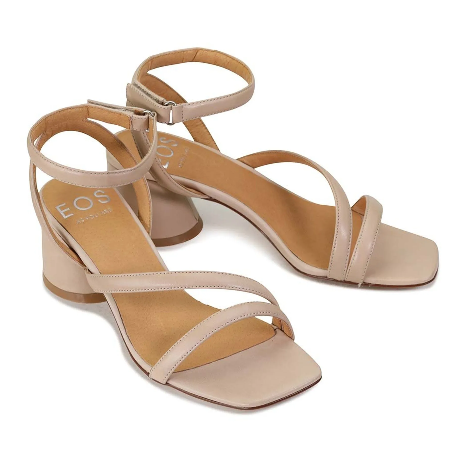 PETRICIA LEATHER BLOCK HEEL SANDALS