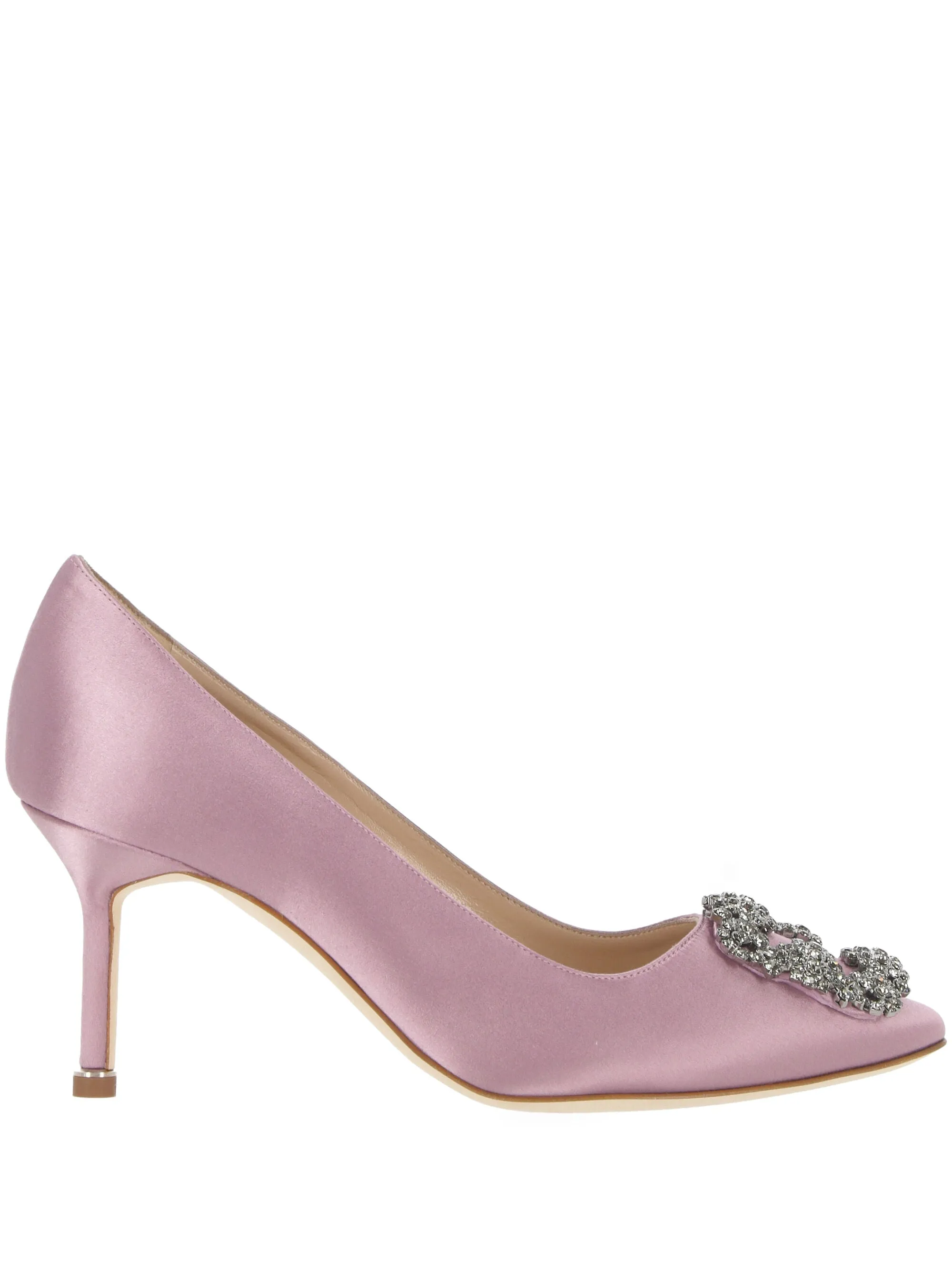 Pink Satin High Heel Pumps