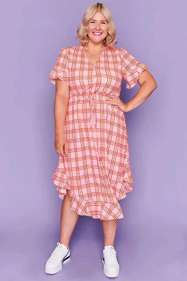 Pippa Pink Check Dress