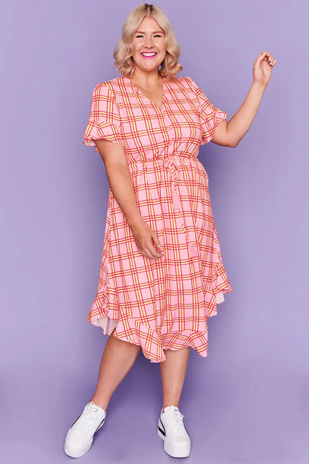 Pippa Pink Check Dress