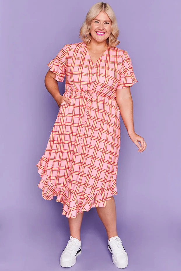 Pippa Pink Check Dress