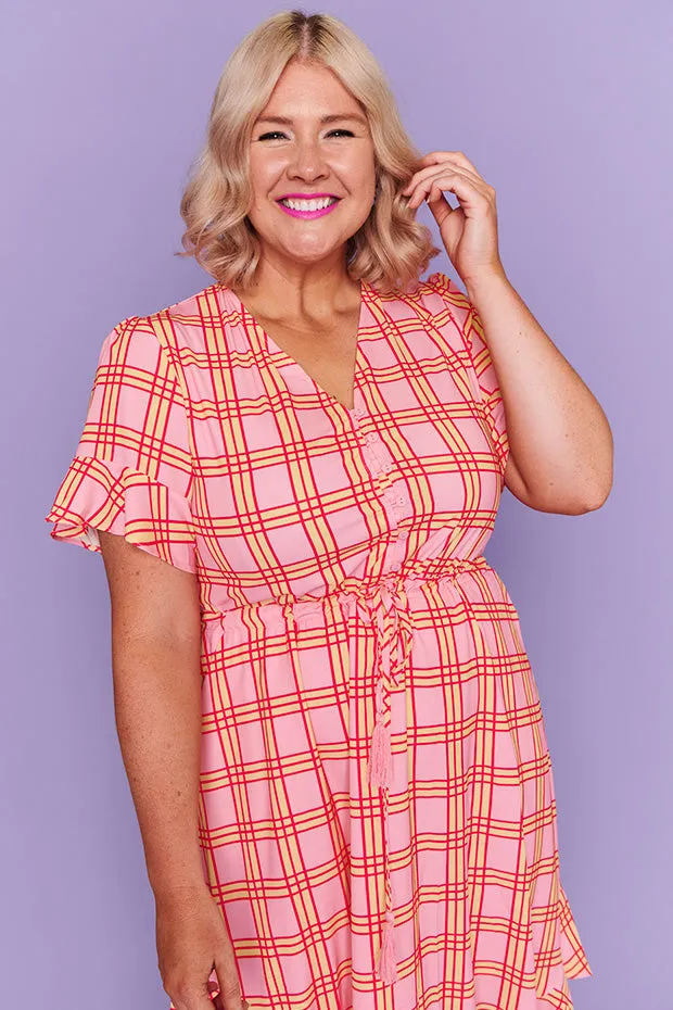 Pippa Pink Check Dress