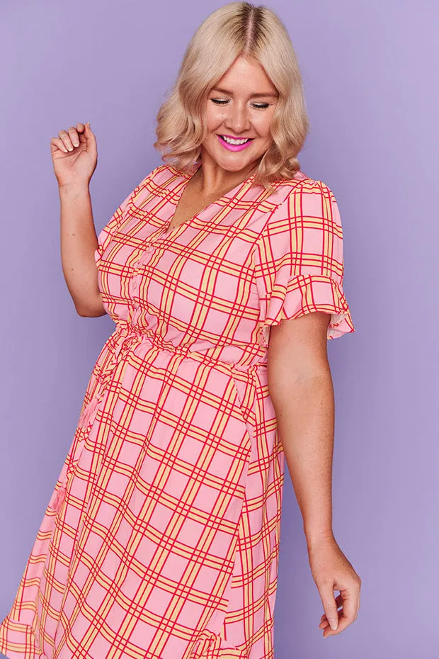 Pippa Pink Check Dress