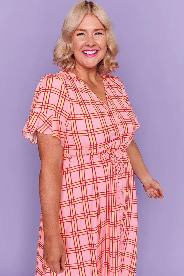 Pippa Pink Check Dress