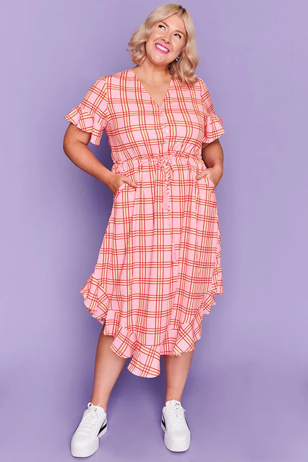 Pippa Pink Check Dress