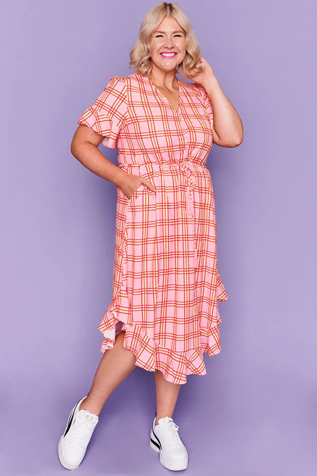 Pippa Pink Check Dress