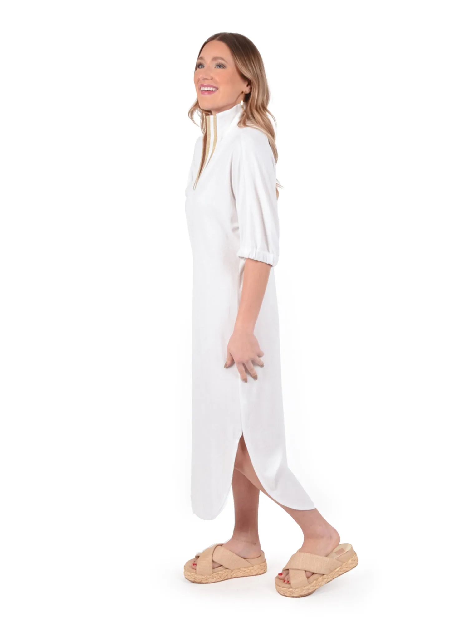 Poppy Caftan - White Terry