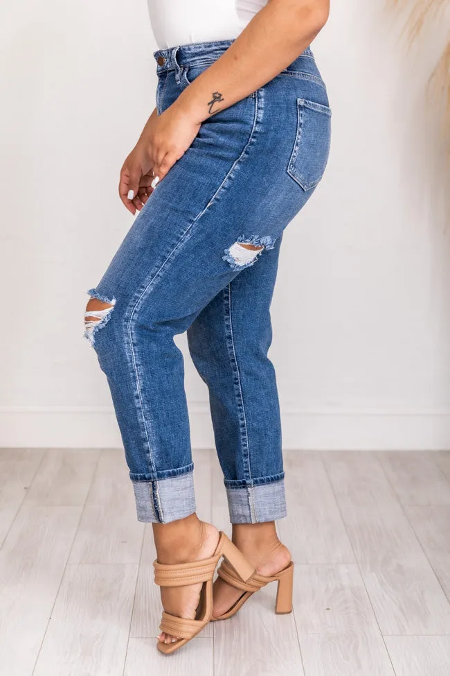 Rhonda Medium Wash Slightly Distressed Mom Jeans FINAL SALE