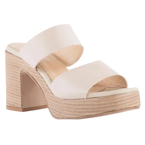 Seychelles Summer Nights Platform Sandals in Leather Off White