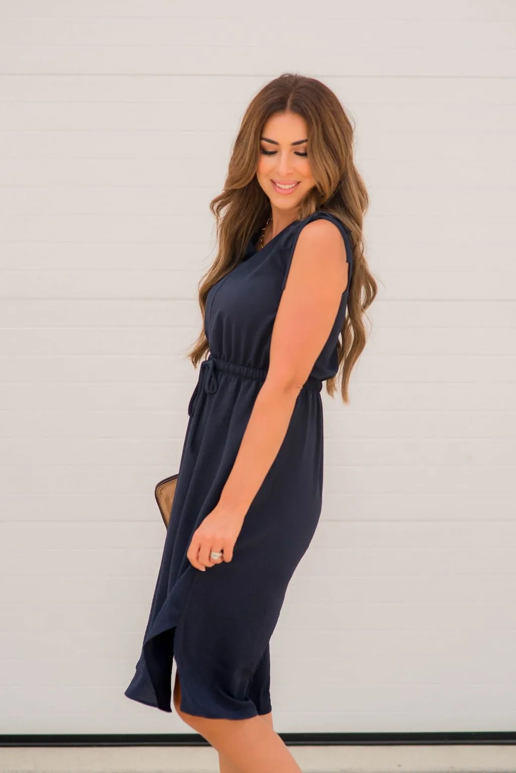 Simple Tie Strap Midi Dress