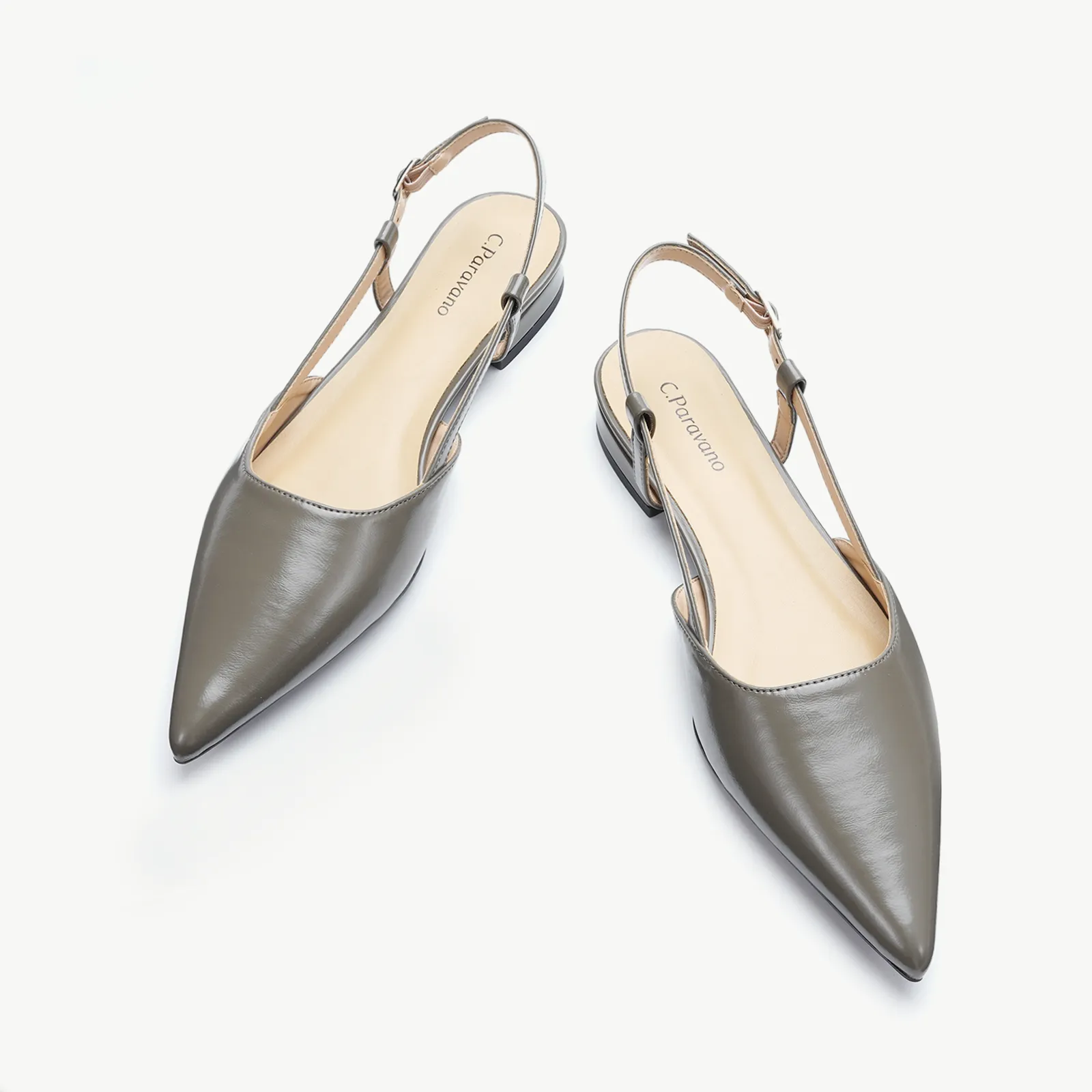 Sleek Slingback Flats (Freya) Grey