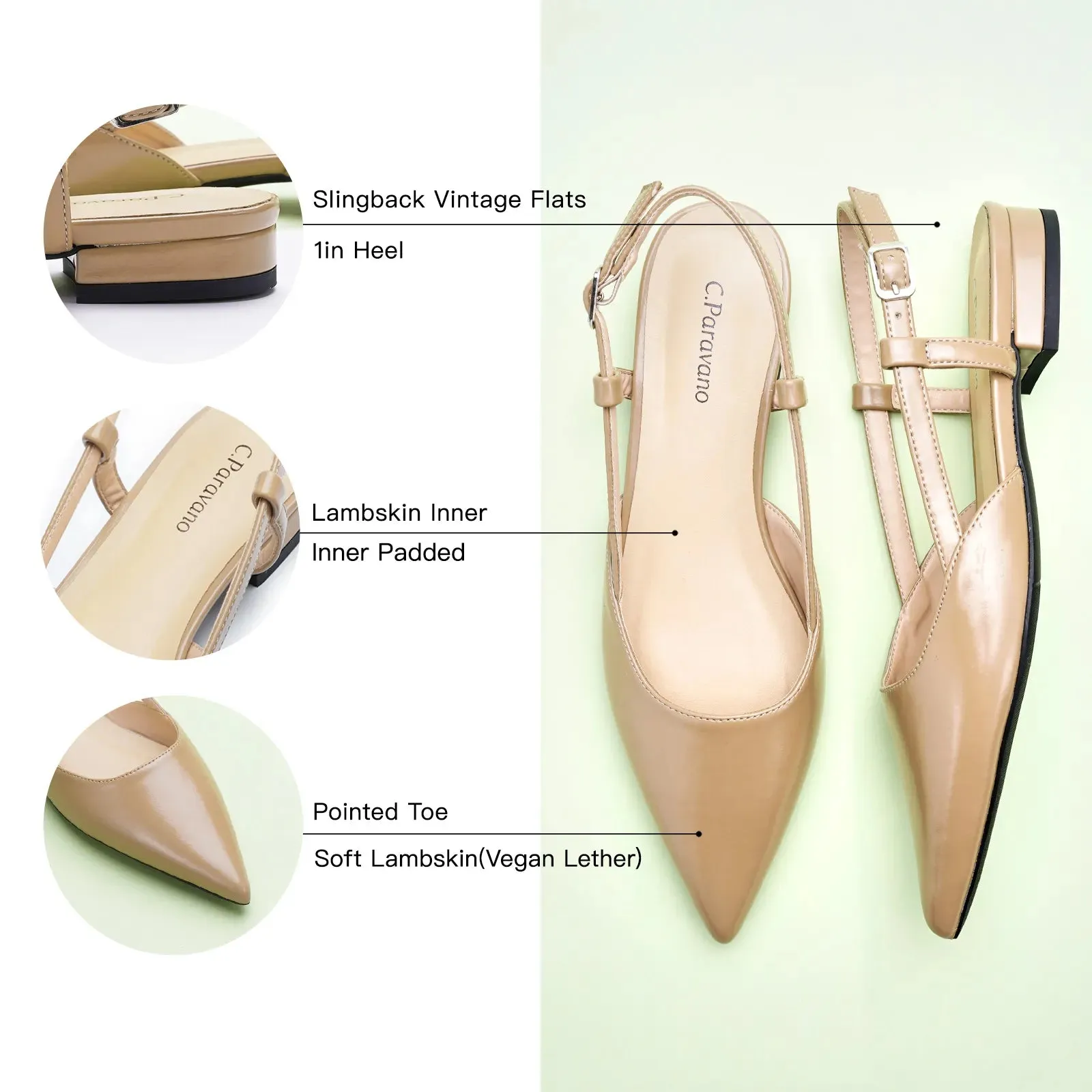 Sleek Slingback Flats (Freya)