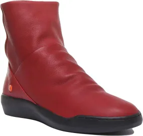 Softinos Bler550 Soft Ankle Boots In Red For Women