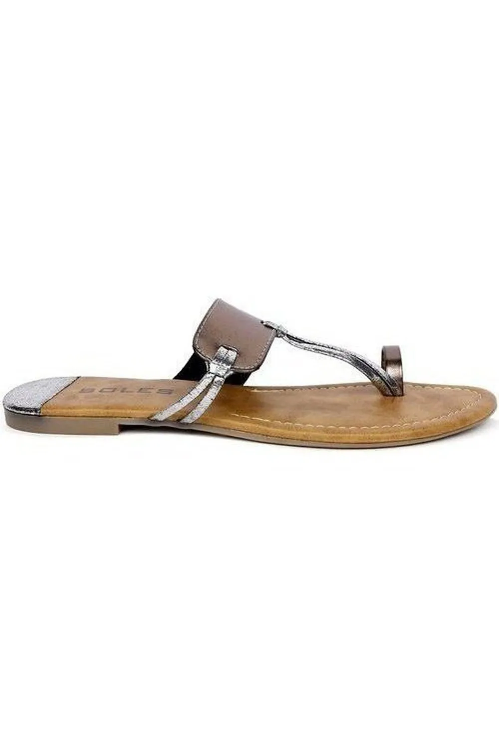 SOLES Metallic Flat Sandals - Elegant