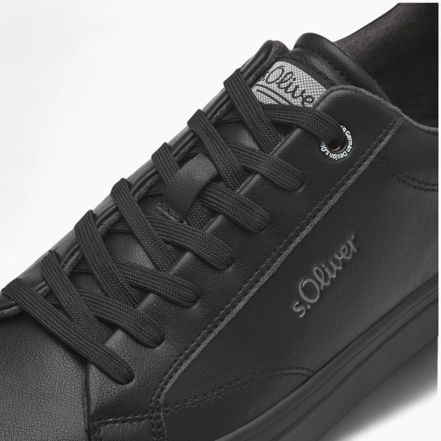 S.Oliver Men's All Black Trainers with Black Laces