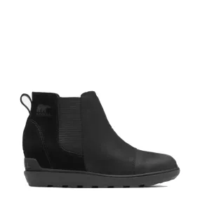 Sorel Women's Evie II Waterproof Wedge Chelsea Boot in Black/Sea Salt