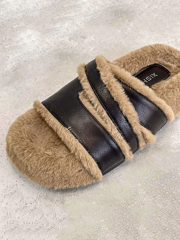 Split-Joint Velvet Slippers