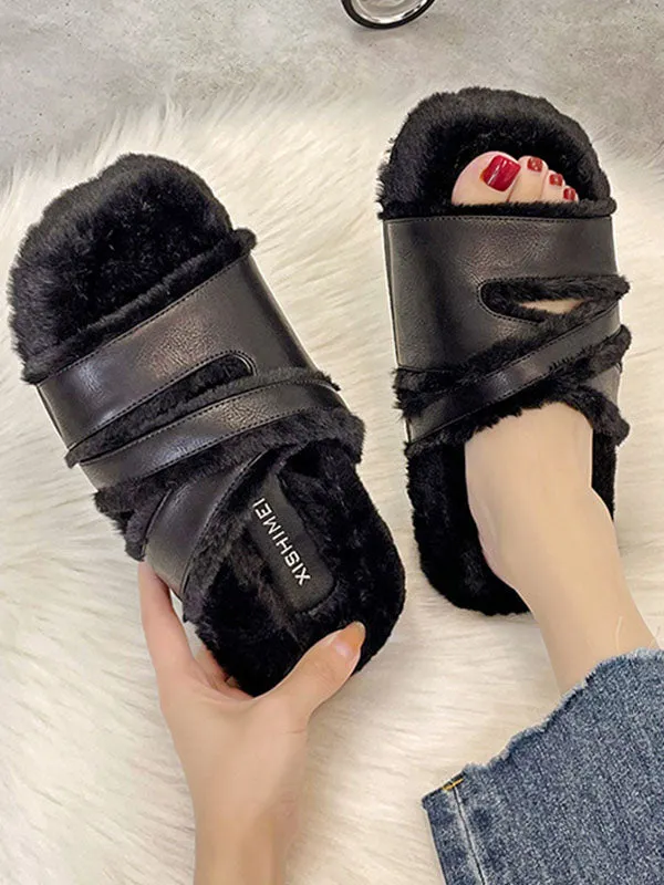 Split-Joint Velvet Slippers