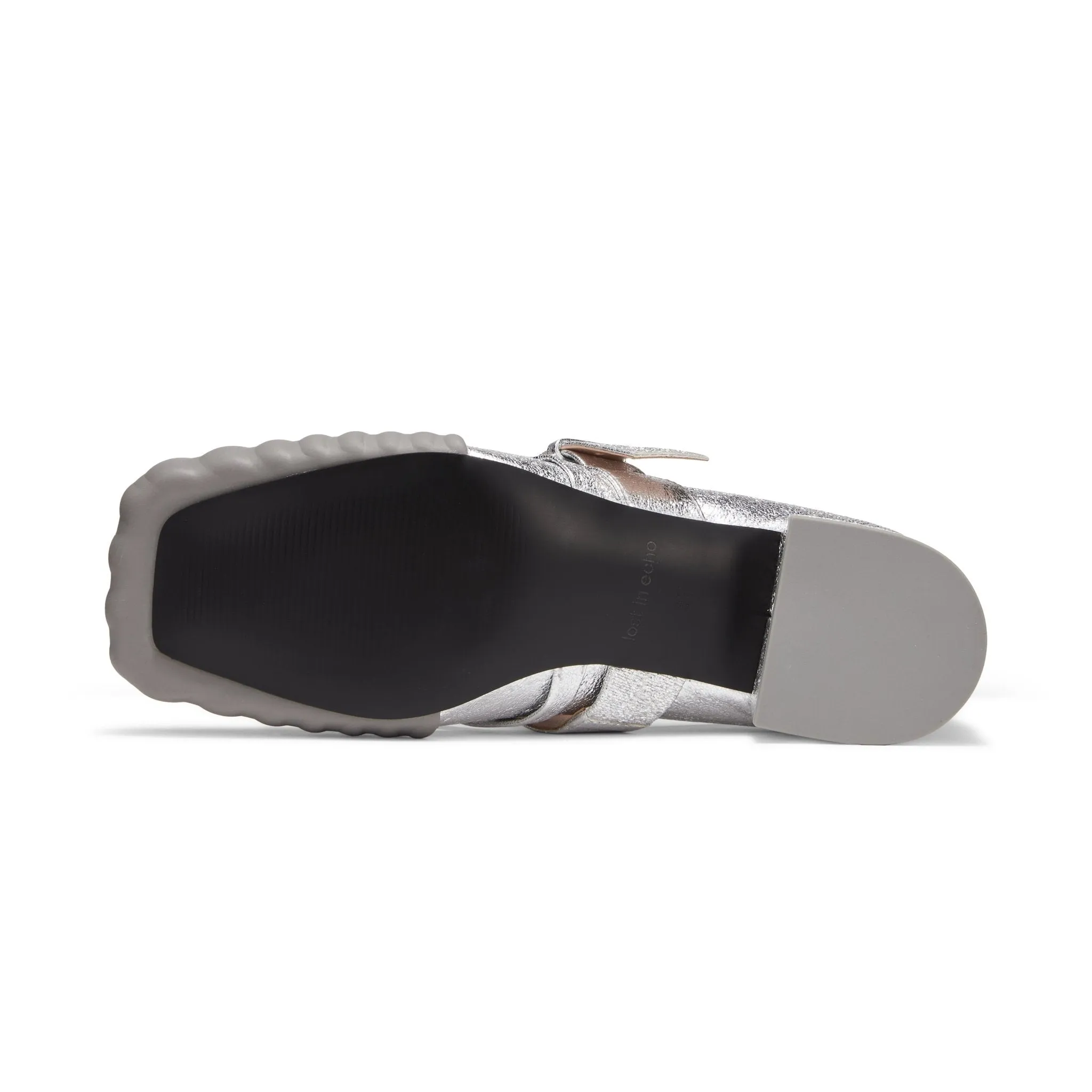 Square-toe Ballet Shoes in Silver