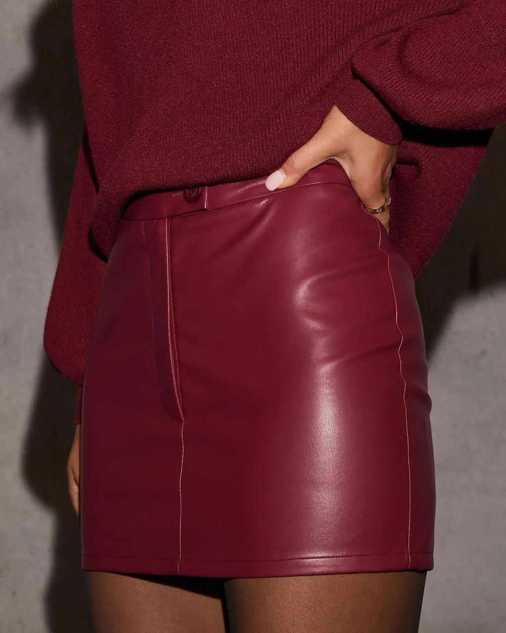 Step Out Leather Mini Skirt