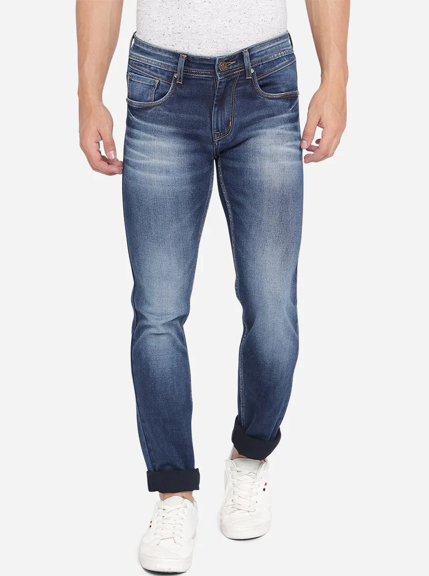 Stone Blue Washed Narrow Fit Jeans | Greenfibre