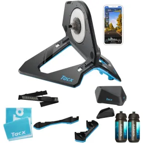 Tacx NEO 2T Smart Trainer Free Motion Plates HRM Water Bottles & Towel