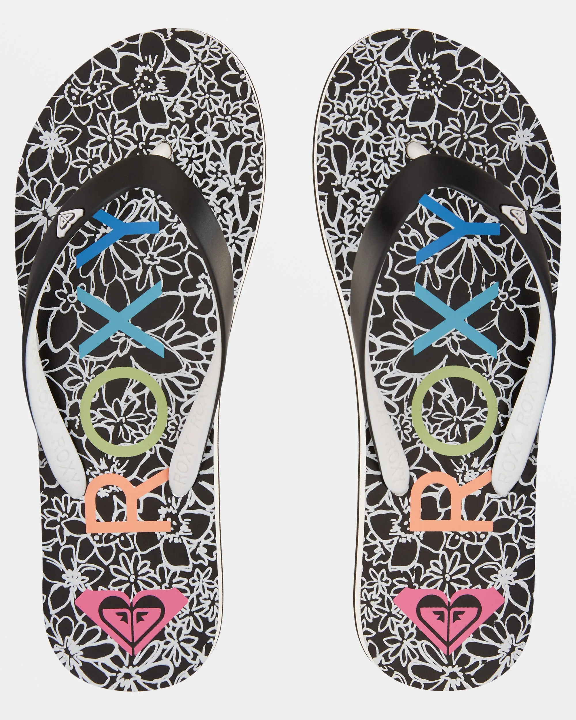 Tahiti Flip-Flops - Black/White/Black Print