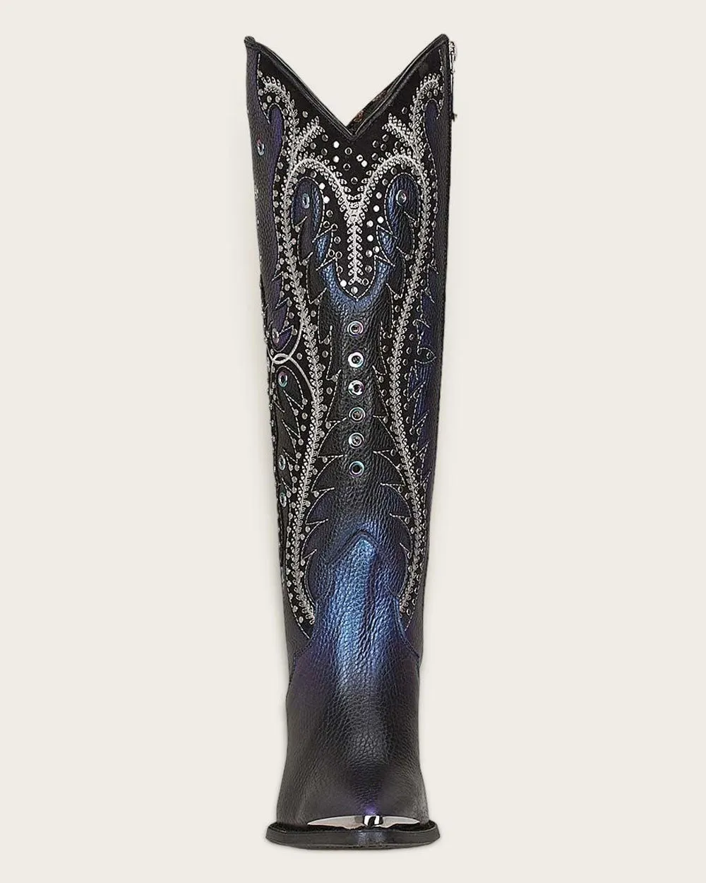 Tall western style blued boot