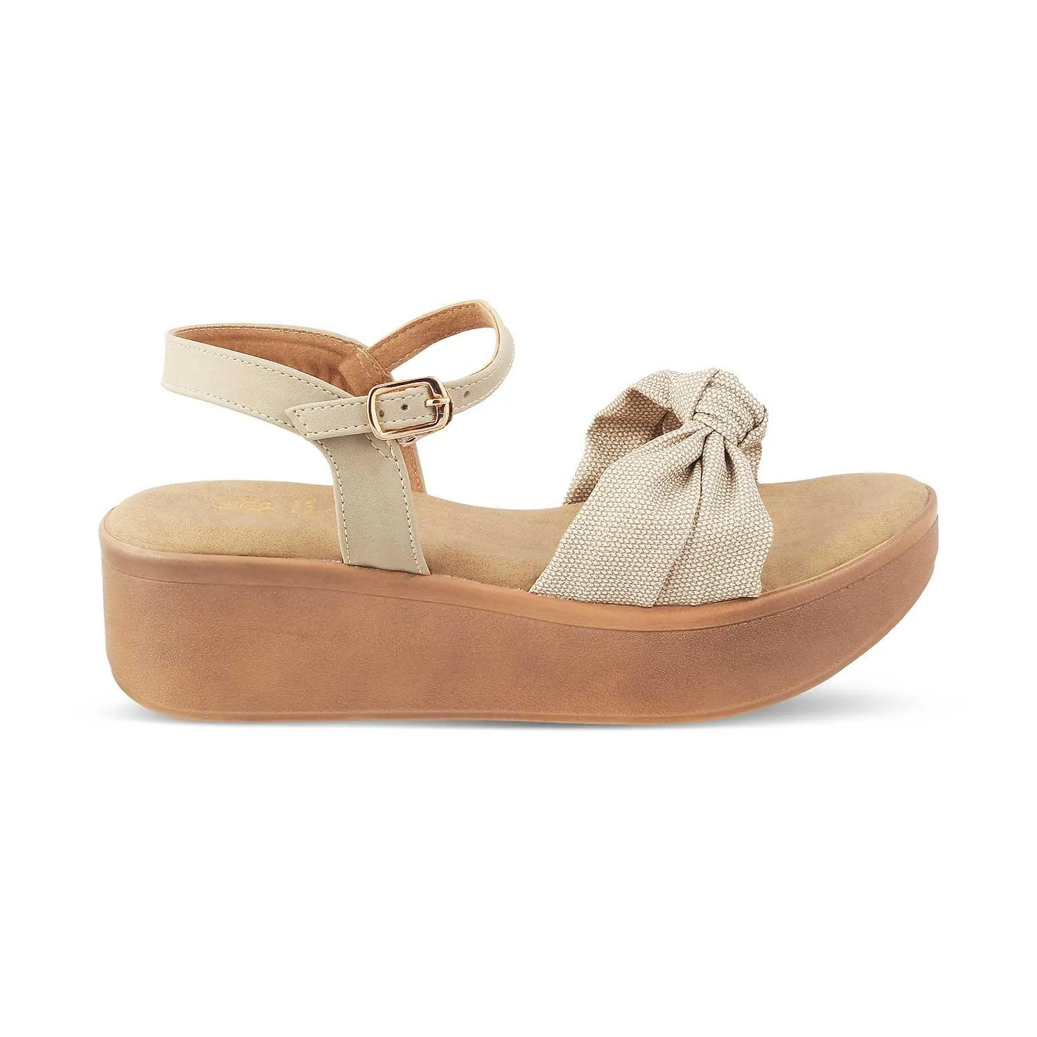 The Brera Beige Women's Platform Wedge Sandals Tresmode