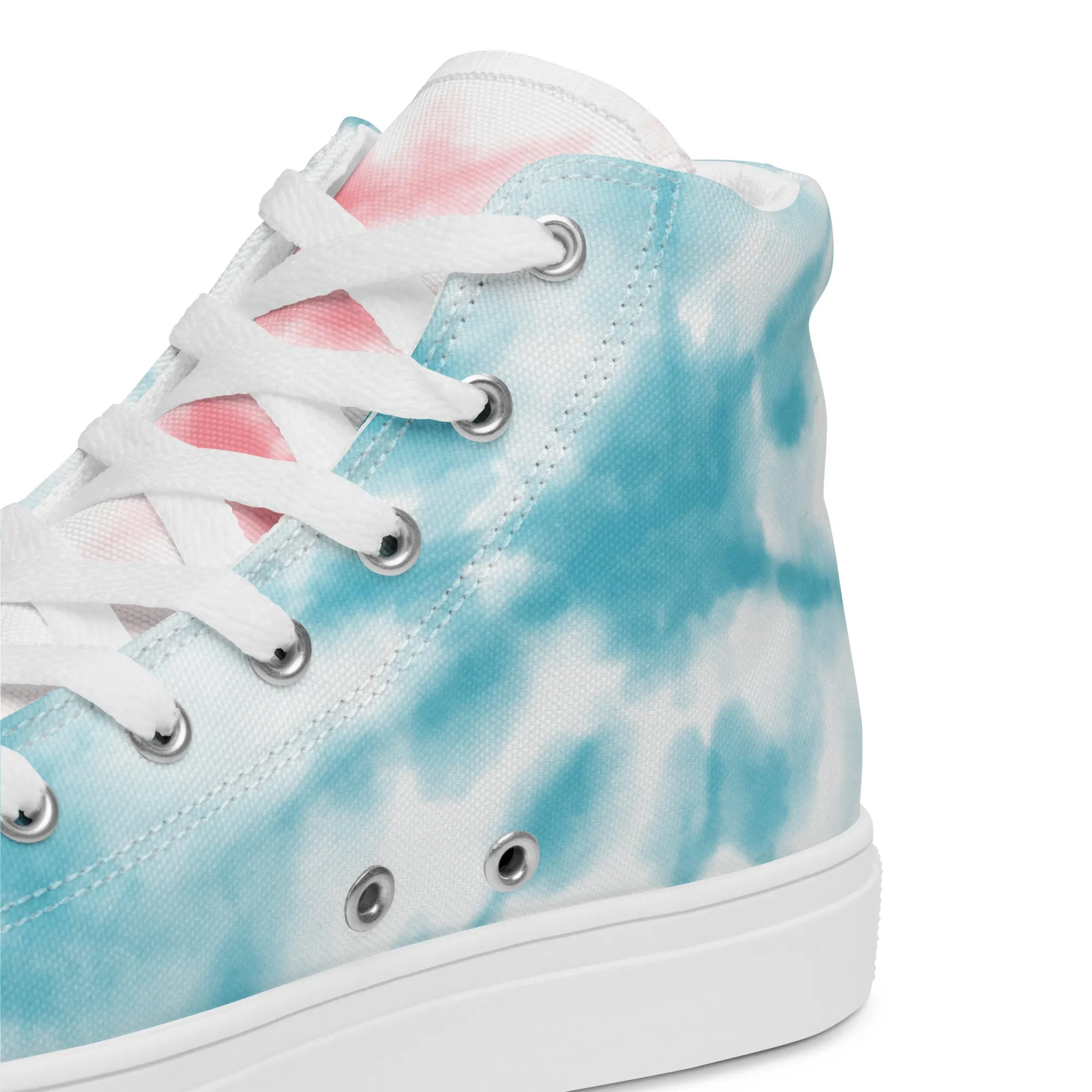 Tie Dyed Trans Pride High Top Trainers (female sizes)