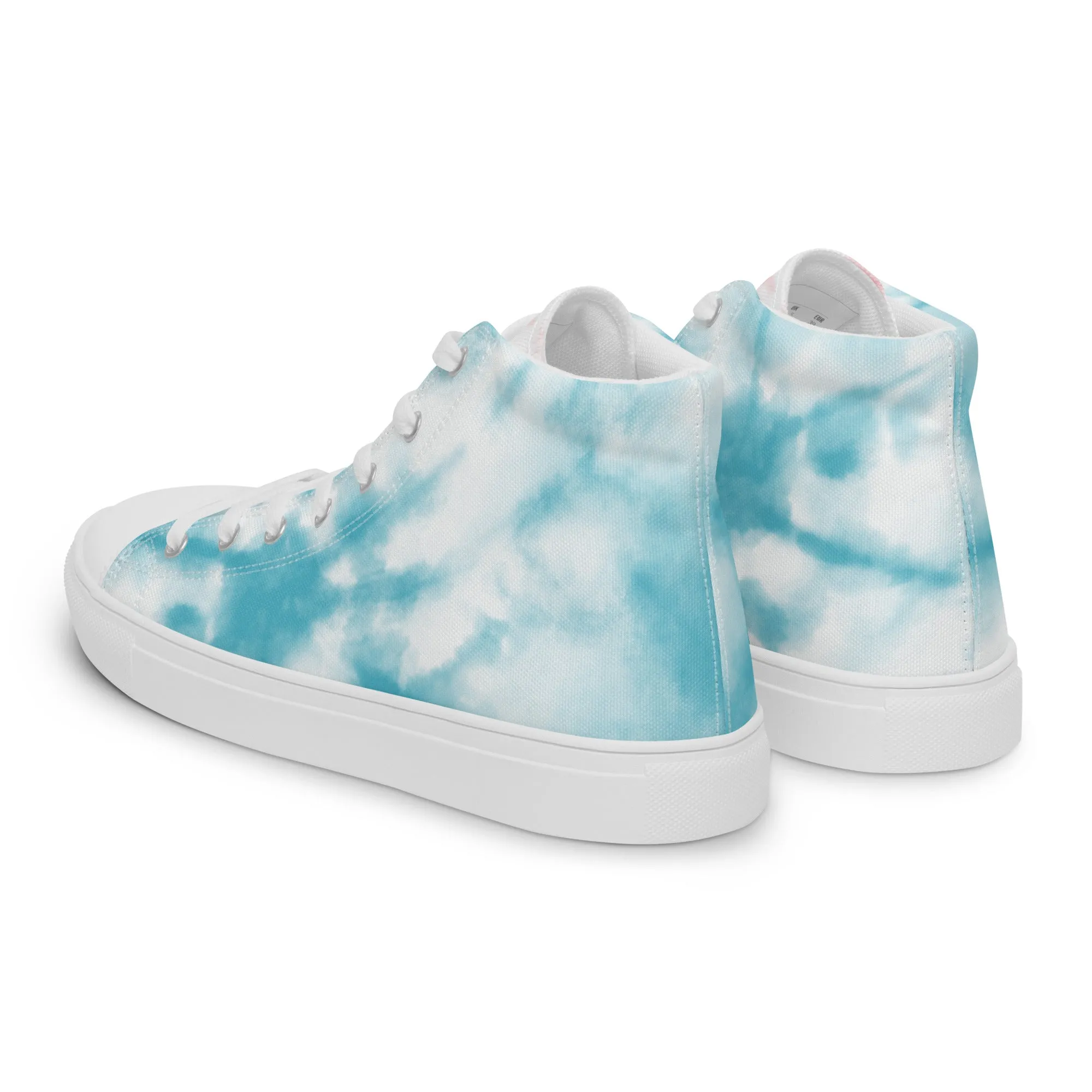 Tie Dyed Trans Pride High Top Trainers (female sizes)