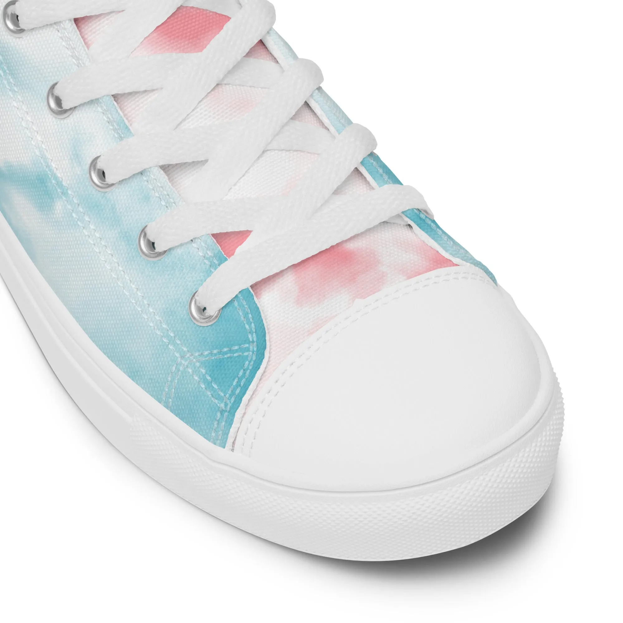 Tie Dyed Trans Pride High Top Trainers (female sizes)