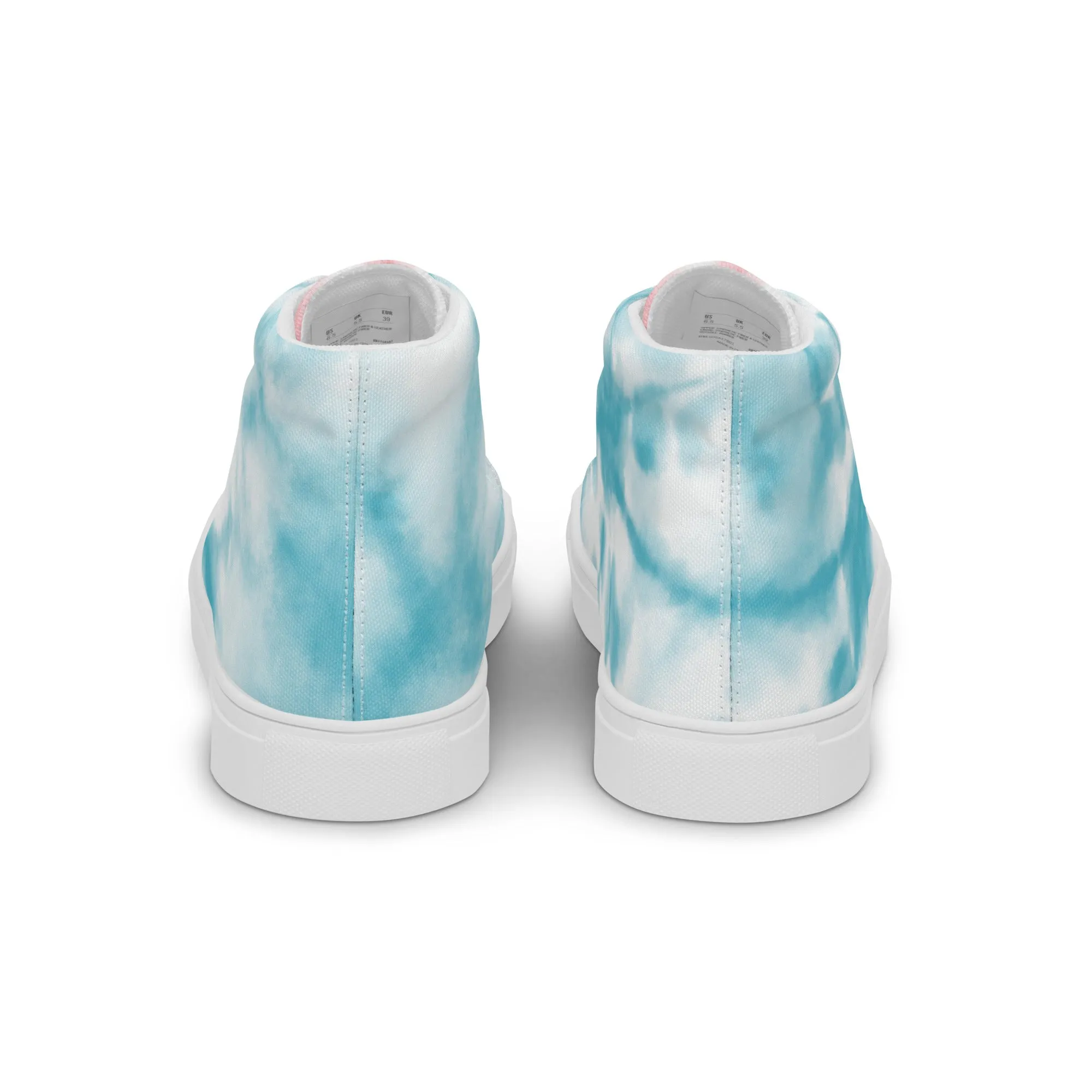 Tie Dyed Trans Pride High Top Trainers (female sizes)