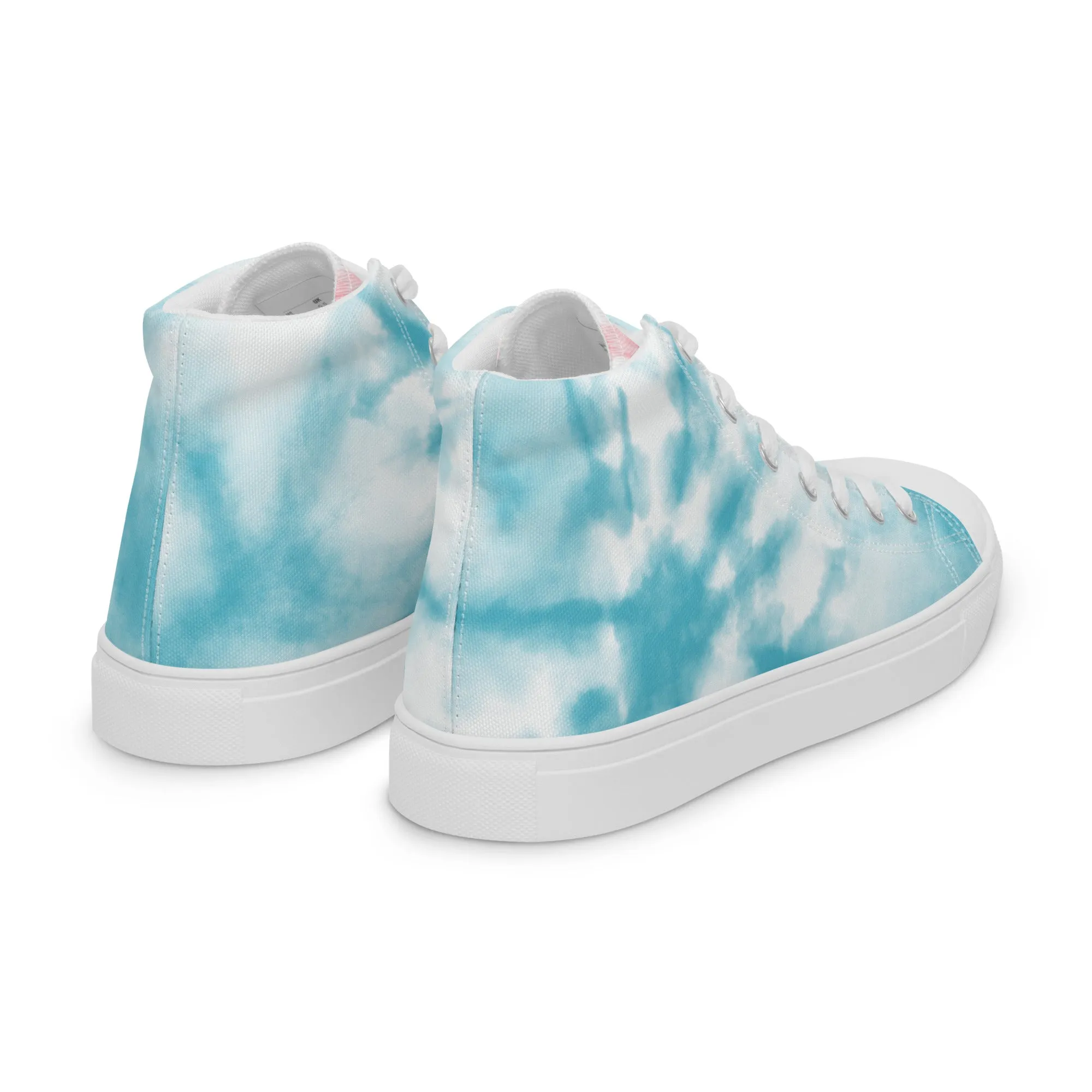 Tie Dyed Trans Pride High Top Trainers (female sizes)