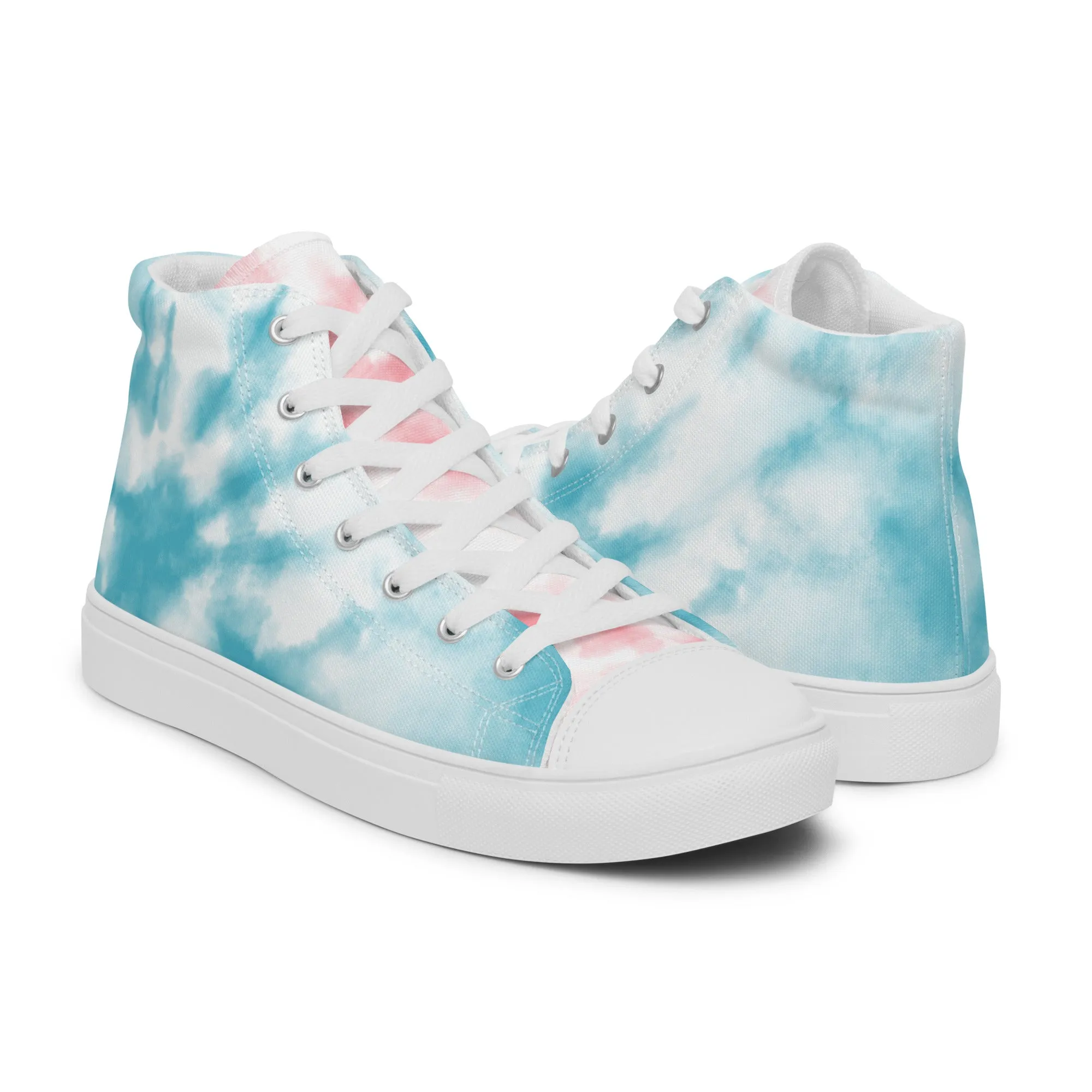 Tie Dyed Trans Pride High Top Trainers (male sizes)