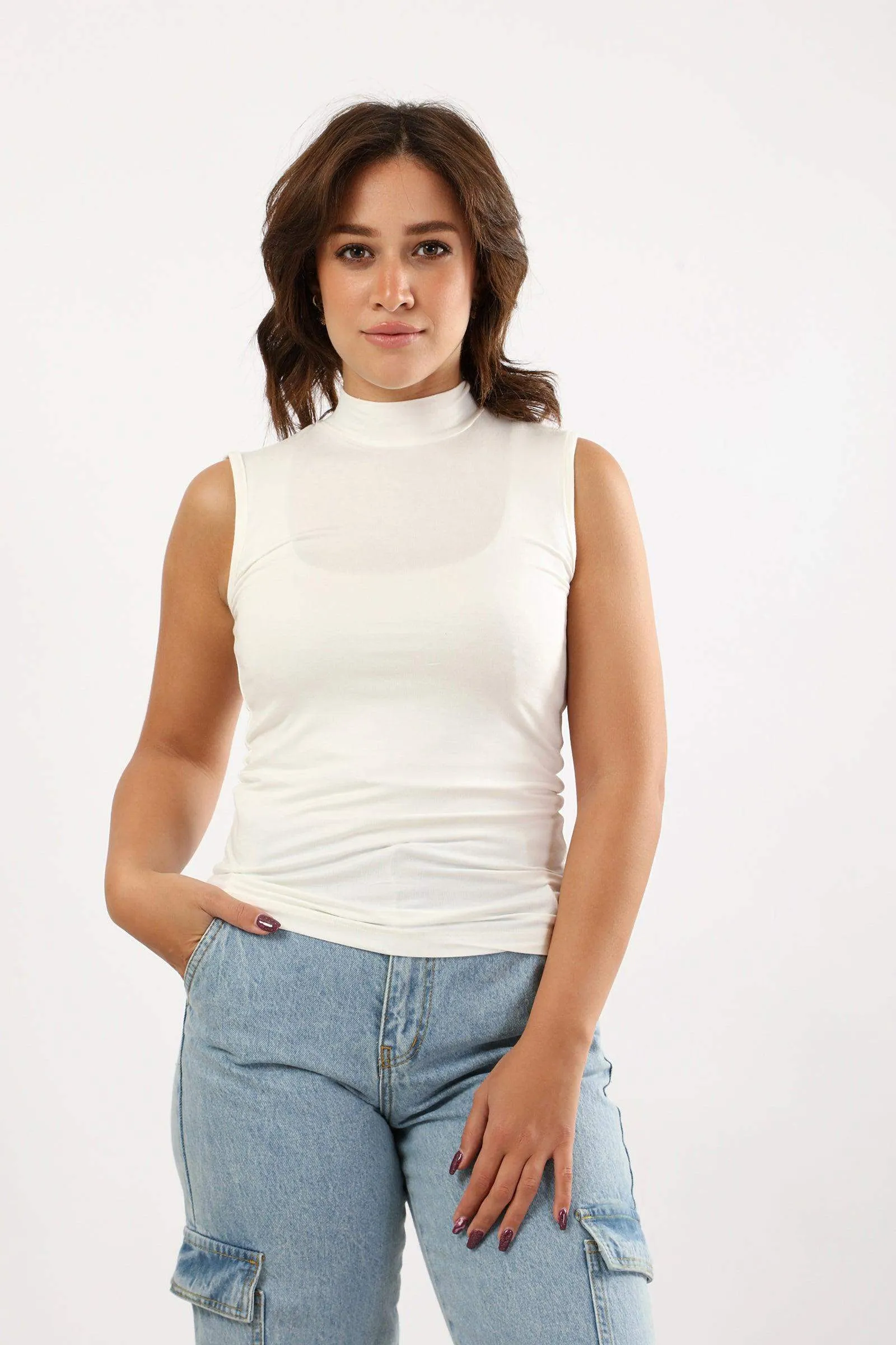 Viscose High Neck Top